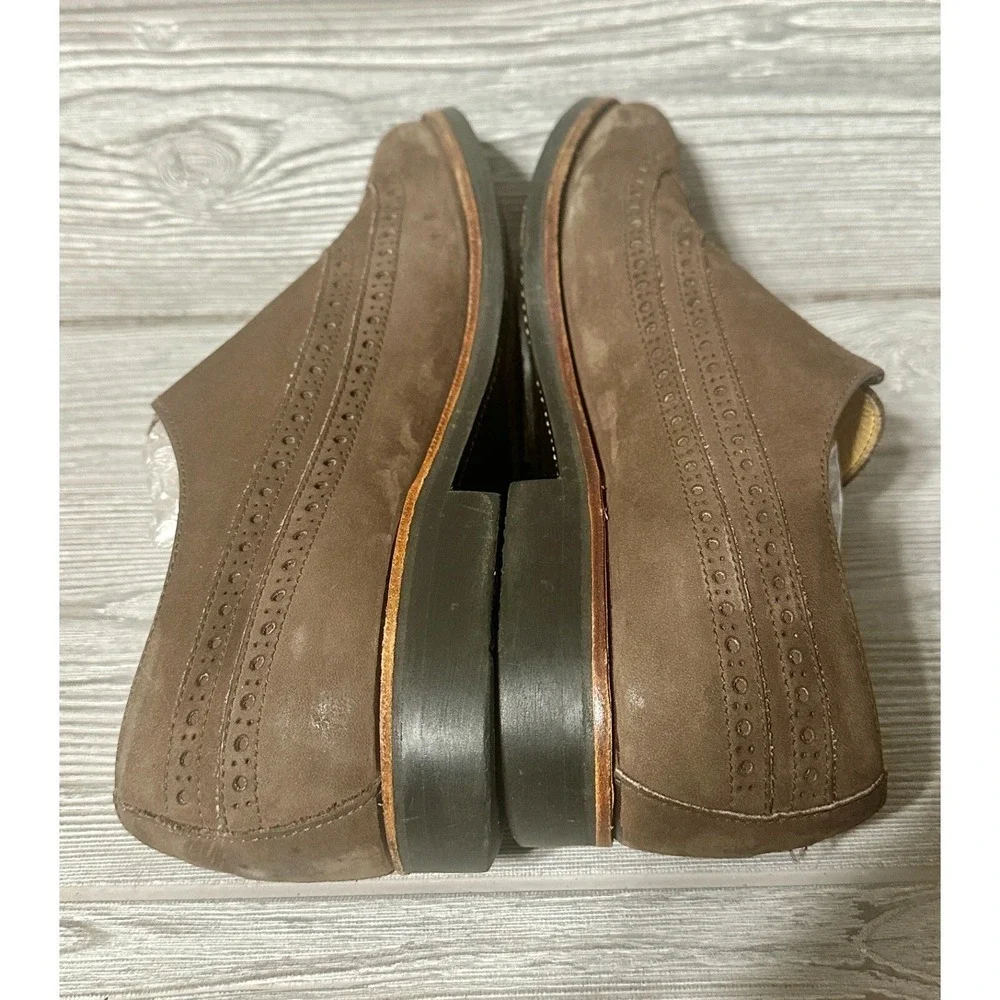 Mens Brown Suede Wingtip Brogue Oxford Dress Shoes Lace‎ Up Casual